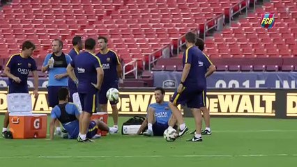 Barcelona antrenmanında Arda&Busquets şov!