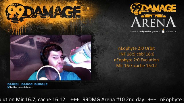 dabo0 - 99DMG Arena #10: nEophyte vs Evolution coming up starting time will be announced (REPLAY) (2015-07-29 21:44:25 - 2015-07-29 22:09:00)