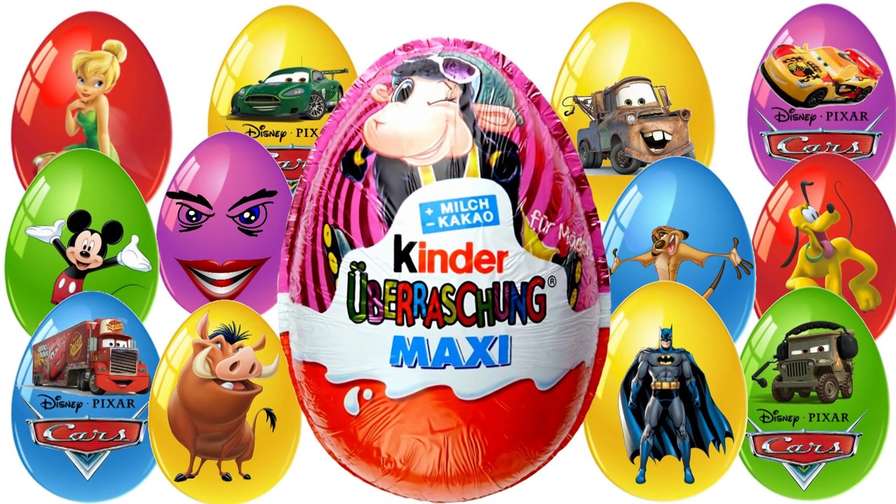 Gigant KINDER SURPRISE eggs Polly Pocket Disney Pixar Cars 2 Hello Kitty Mickey Mouse