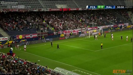le missile en pleine lucarne d'Andreas Ulmer lors de FC Salzburg - Malmö FF