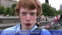 Critical Mass Cyclists on Cycling in Edinburgh