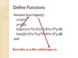 Solving Systems of Nonlinear Algebraic Equations in Matlab