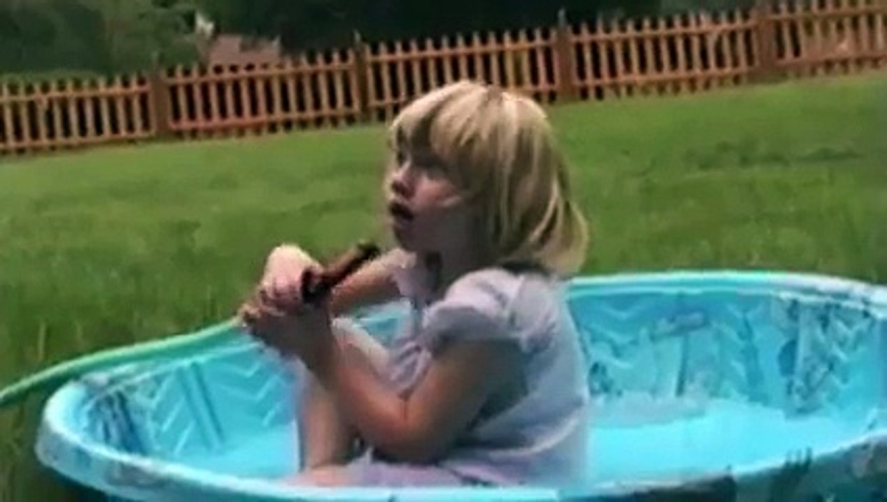 You know it's summer when you break out the kiddie pool!