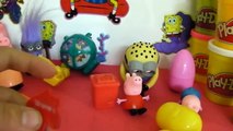 Peppa Pig Play Doh Shapes Surprise eggs Hello Kitty Frozen Spongebob