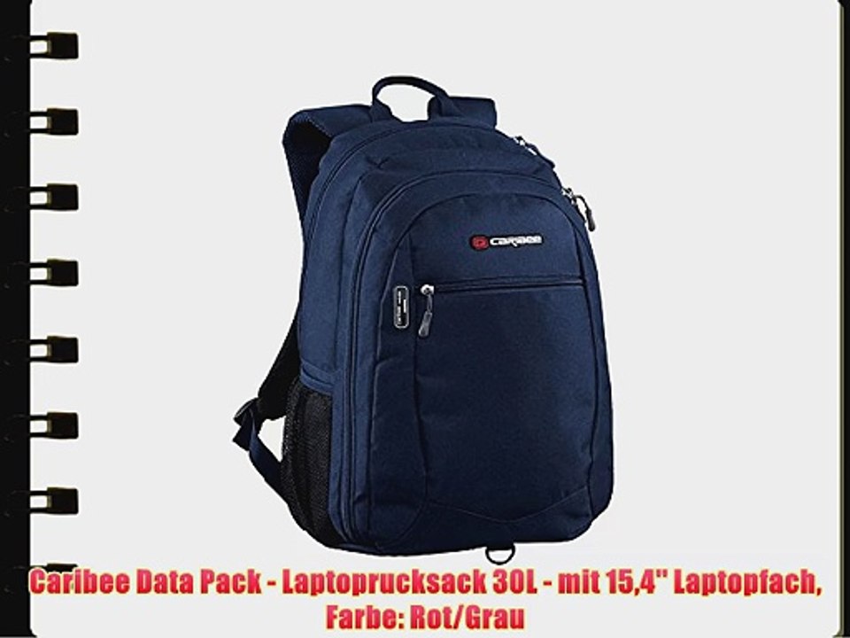 Caribee Data Pack - Laptoprucksack 30L - mit 154'' Laptopfach Farbe: Rot/Grau