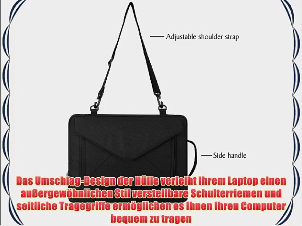 Notebook-Tasche PLEMO Umschlag Nylon-Gewebe H?lle Tasche Schultertasche f?r 381-396 cm (15-156