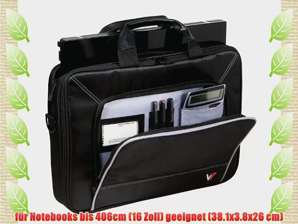 V7 Professional Top Loader Notebooktasche / Laptoptasche bis 406 cm (16 Zoll) schwarz