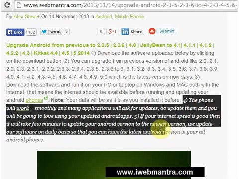How to upgrade android 4.0, 4.1, 4.1.1, 4.1.2, 4.2.2 to 4.3, 4.4, 4.4.1, 4.4.3, 4.4.4 Kitkat