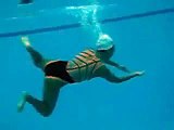Underwater Synchronized Swimmer Having Fun