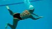 Underwater Synchronized Swimmer Having Fun