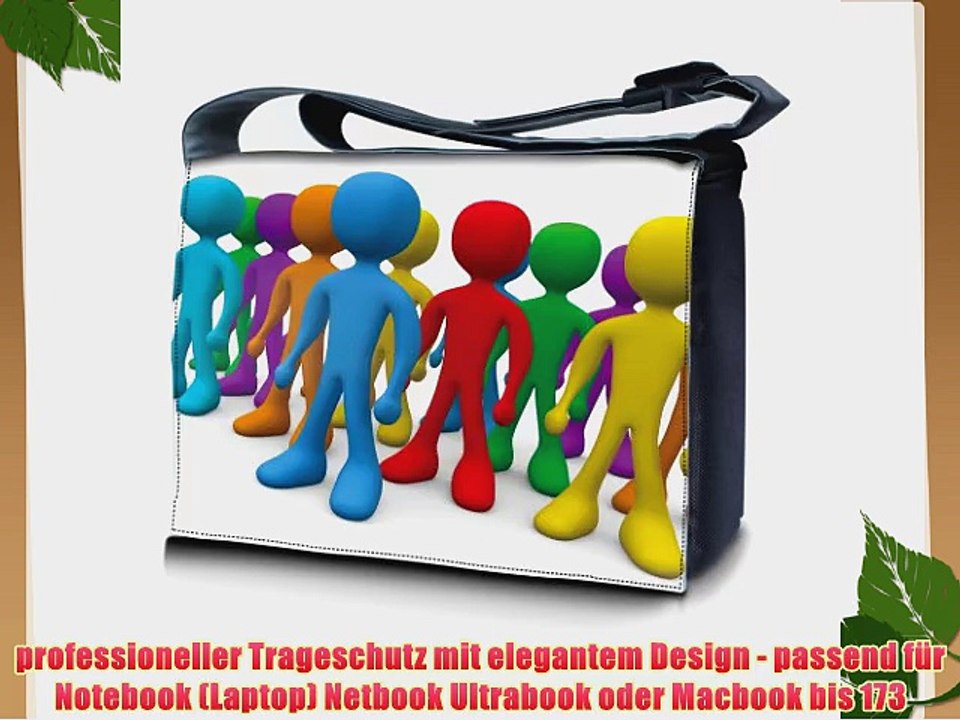 Luxburg? Design Messenger Bag Notebooktasche Umh?ngetasche f?r 173 Zoll Motiv: bunte M?nnchen