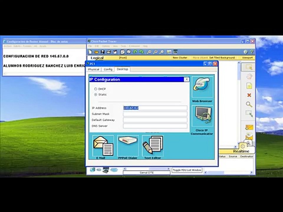 configuracion de router con packet tracer