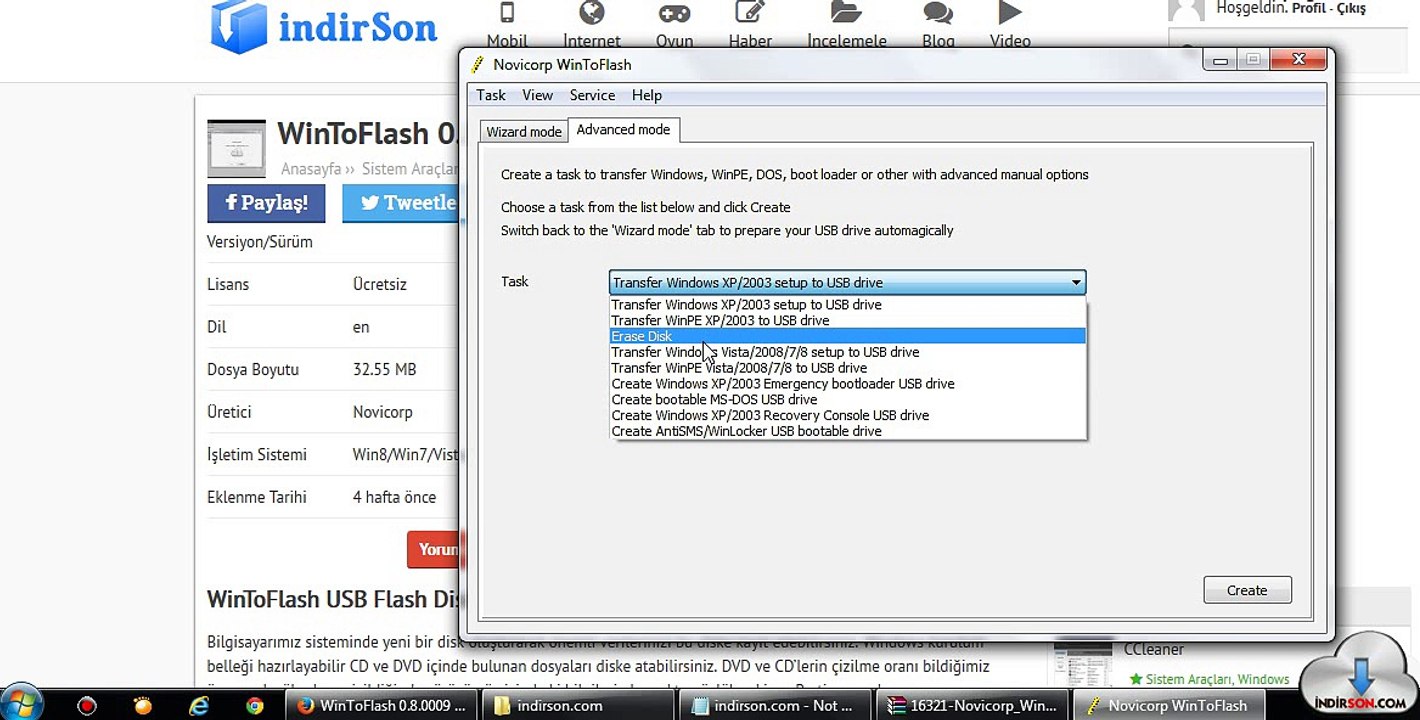 WinToFlash kurulum inceleme