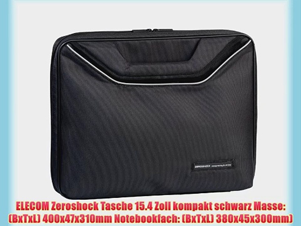 ELECOM Zeroshock Tasche 15.4 Zoll kompakt schwarz Masse: (BxTxL) 400x47x310mm Notebookfach: