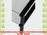 Kit Fernsehtisch Laptop PC Monitor Tisch St?nder mit zwei B?den aus Glas - Schwarz