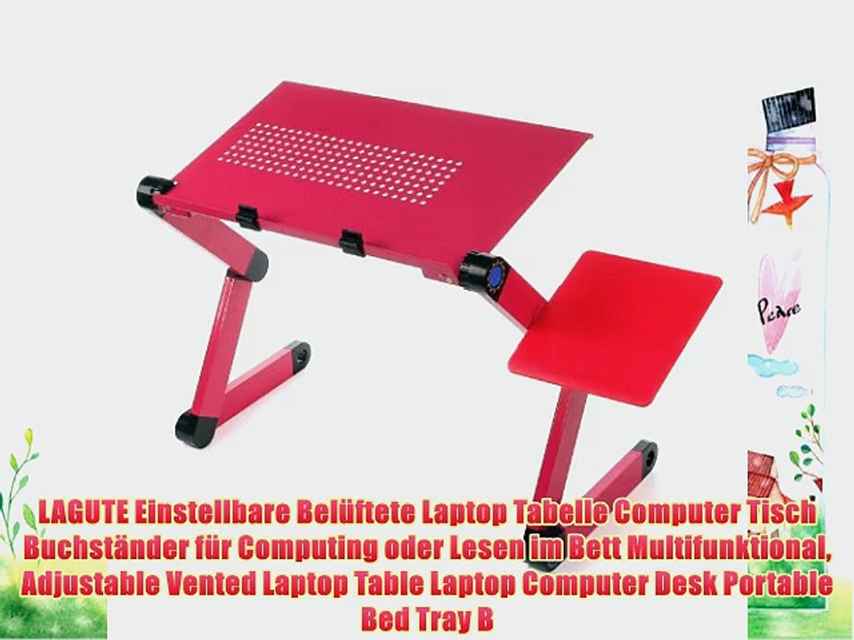 LAGUTE Einstellbare Bel?ftete Laptop Tabelle Computer Tisch Buchst?nder f?r Computing oder