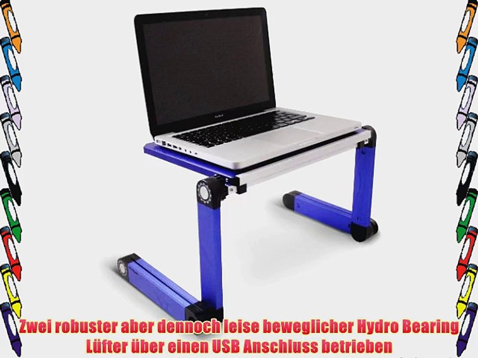 Lavolta Notebook Laptop St?nder Tisch K?hler - 2 L?fter - Aluminium - Ausklappbare Ebenen -
