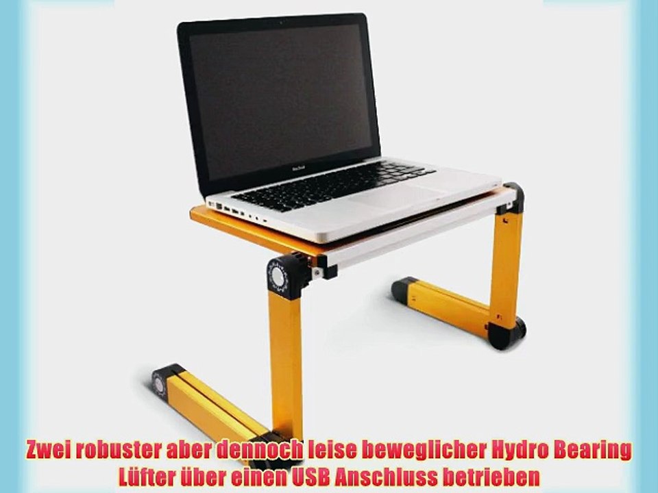 Lavolta Notebook Laptop St?nder Tisch K?hler - 2 L?fter - Aluminium - Ausklappbare Ebenen -