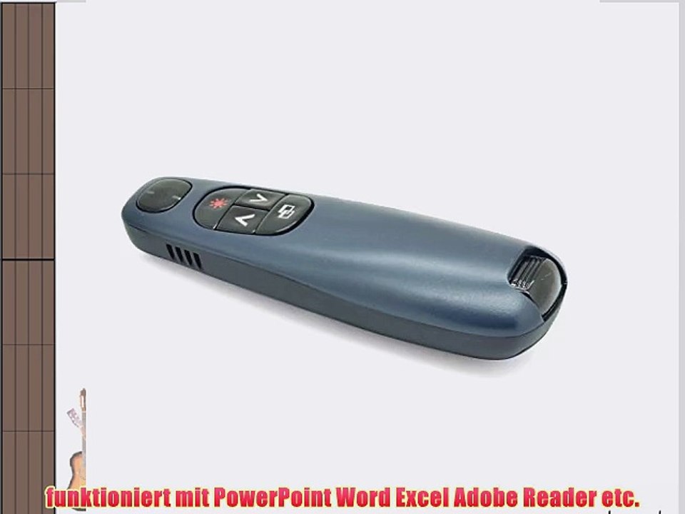 Incutex schnurloser Presenter mit Laserpointer wireless Presenter kabellose PowerPoint Fernbedienung