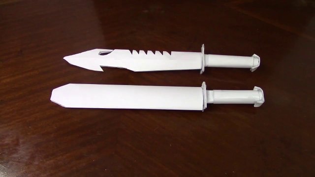 How to make a paper combat knife that cuts - paper weapons