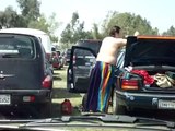 Fat Guy Getting Dressed Outside Coachella