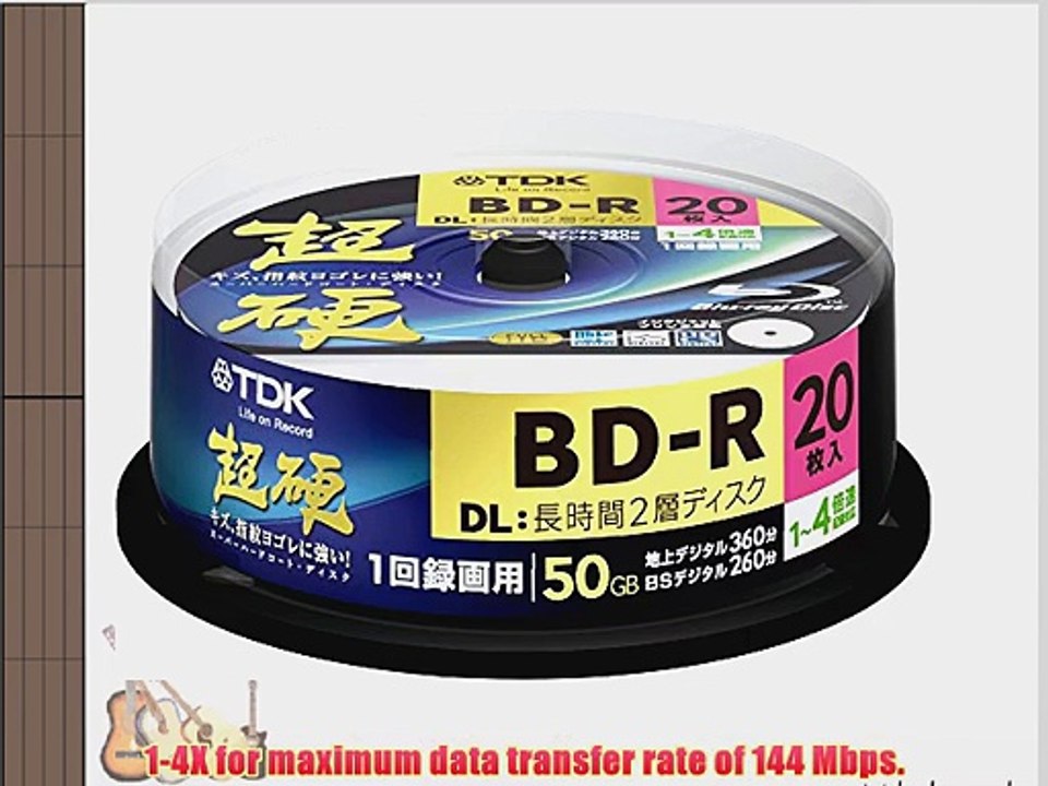 TDK Blu-ray Disc 20 Spindle - 50GB 4X BD-R DL - 2010 Printable Version (japan import)