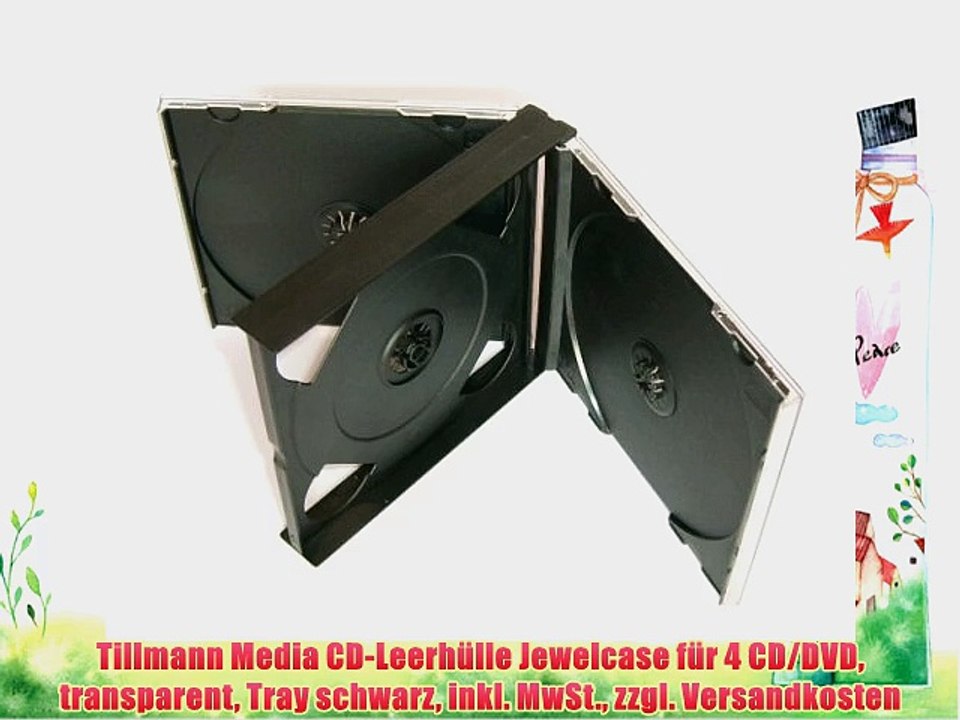 Tillmann Media CD-Leerh?lle Jewelcase f?r 4 CD/DVD transparent Tray schwarz inkl. MwSt. zzgl.