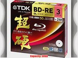 TDK Blu-ray BD-RE DL (Dual Layer) Re-writable Disk 50GB 2x Speed 3 Pack | Blu-ray Disc Rewritable