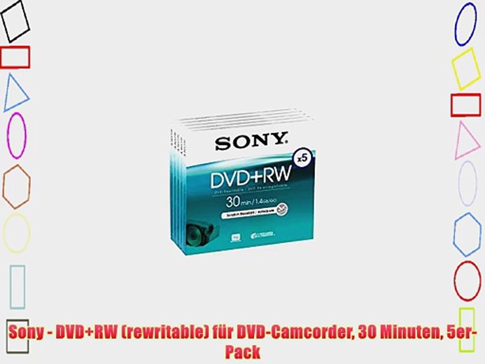 Sony - DVD RW (rewritable) f?r DVD-Camcorder 30 Minuten 5er-Pack