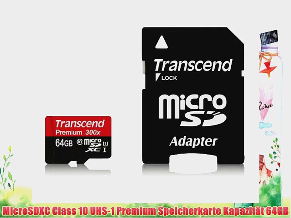 Transcend TS64GUSDU1 Extreme-Speed microSDXC Class 10 64GB Speicherkarte (45MB/s) mit SD-Adapter