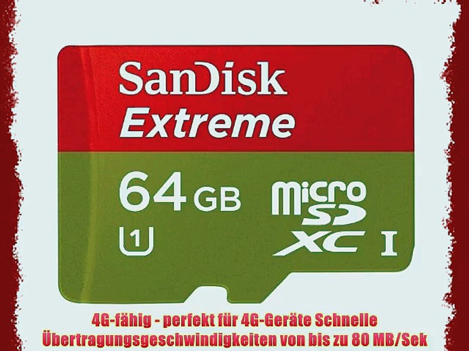 SanDisk SDSDQXL-064G-G46A Mobile Extreme microSDHC 64GB UHS-I Class 10 Speicherkarte   SD-Adapter