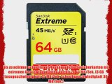 SanDisk SDSDX-064G-X46 Extreme SDXC 64GB UHS-I Class 10 Speicherkarte (bis zu 45MB/s lesen)