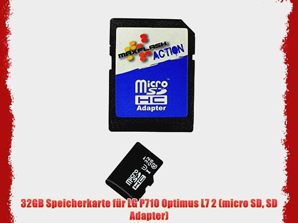 32GB Speicherkarte f?r LG P710 Optimus L7 2 (micro SD SD Adapter)
