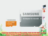 Samsung Speicherkarte MicroSDXC 64GB GB EVO UHS-I Grade 1 Class 10 (bis zu 48MB/s Transfergeschwindigkeit)