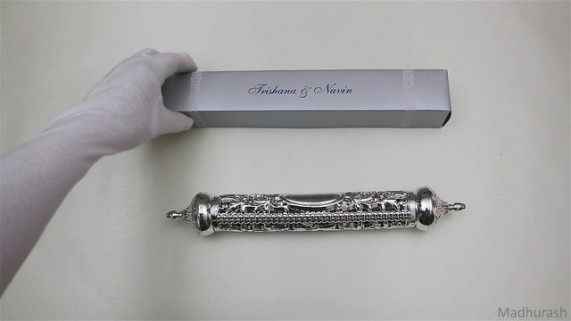 Silver Wedding Scroll Invitation- SC-6010