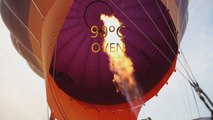 Breakfast food cooked in a hot air balloon