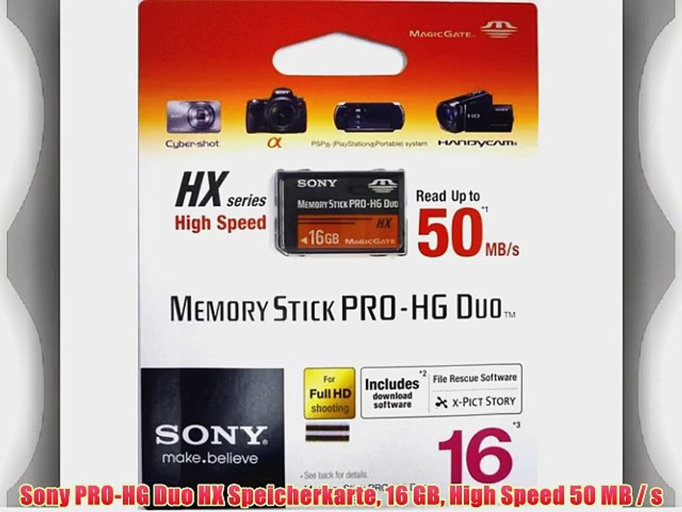 Sony PRO-HG Duo HX Speicherkarte 16?GB High Speed 50?MB?/?s