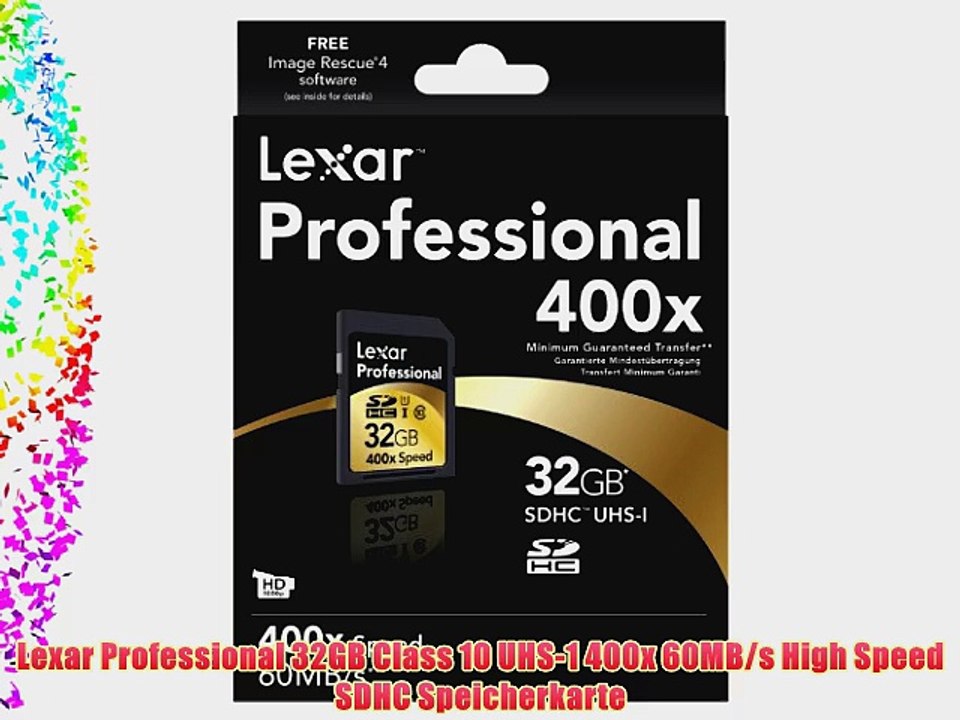 Lexar Professional 32GB Class 10 UHS-1 400x 60MB/s High Speed SDHC Speicherkarte
