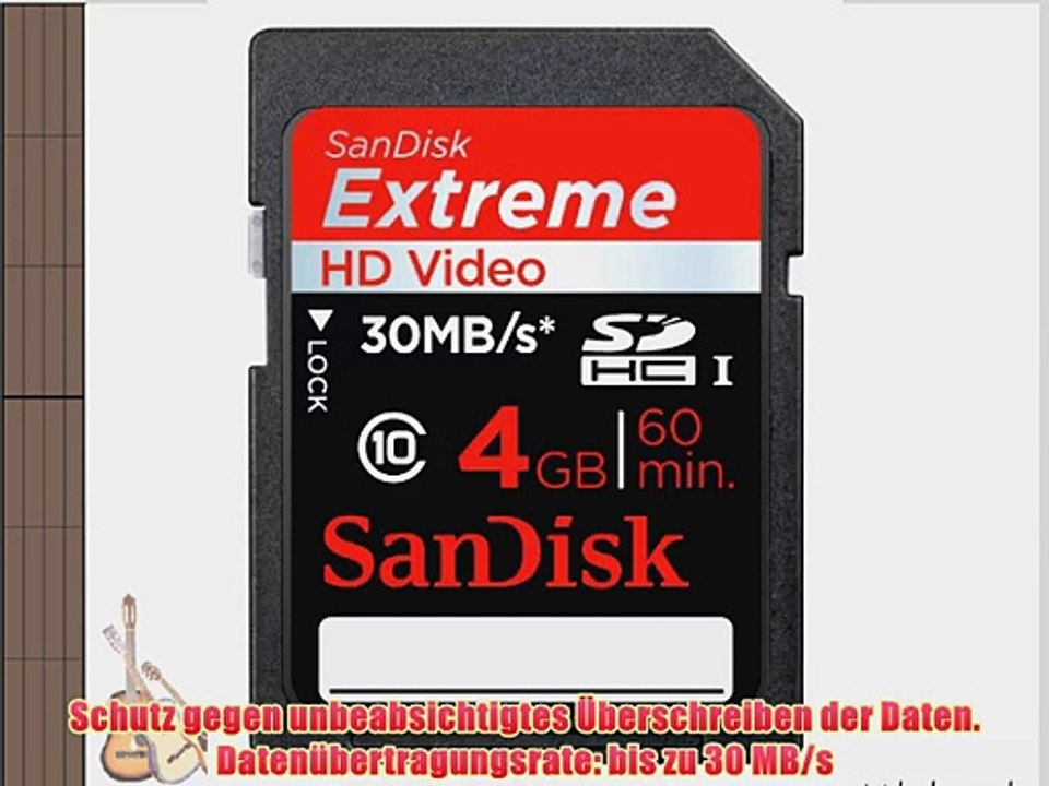 SanDisk SDSDX-004G-X46 Extreme SDHC 4GB Class 10 Speicherkarte (bis zu 30MB/s lesen)