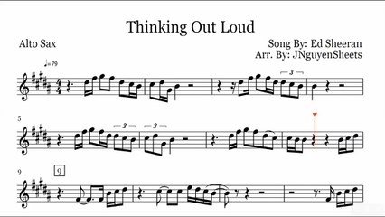 Thinking Out Loud - Ed Sheeran (Saxophone Sheet Music)