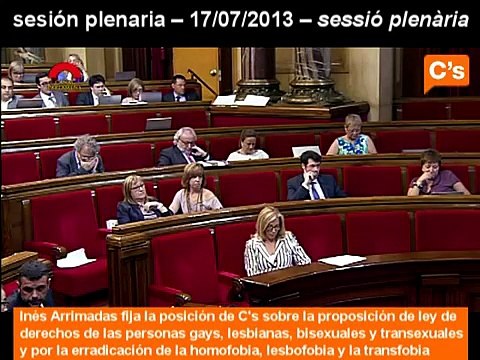 C's: Inés Arrimadas. Derechos de gays, lesbianas, bisexuales y transexuales (LGTB) 17/07/2013