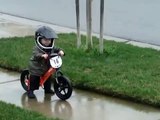 2 year old strider bike rider, future motocross star