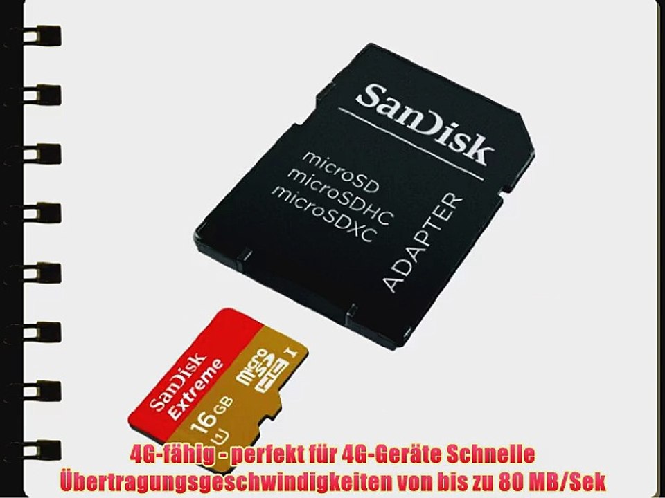 SanDisk SDSDQXL-016G-G46A Mobile Extreme microSDHC 16GB UHS-I Class 10 Speicherkarte   SD-Adapter
