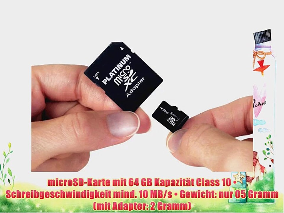 Platinum Class 10 micro-SDXC 64GB Speicherkarte inkl. SD Adapter schwarz