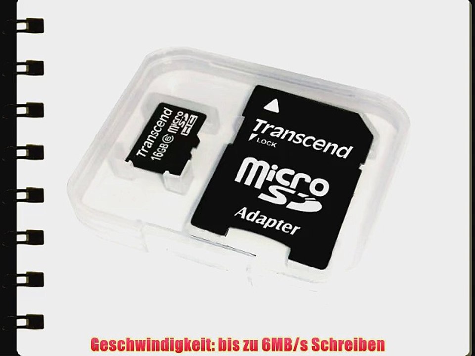 Transcend Hi-Speed Micro SDHC 16GB Class 6  Speicherkarte mit SD Adapter [Amazon Frustfreie