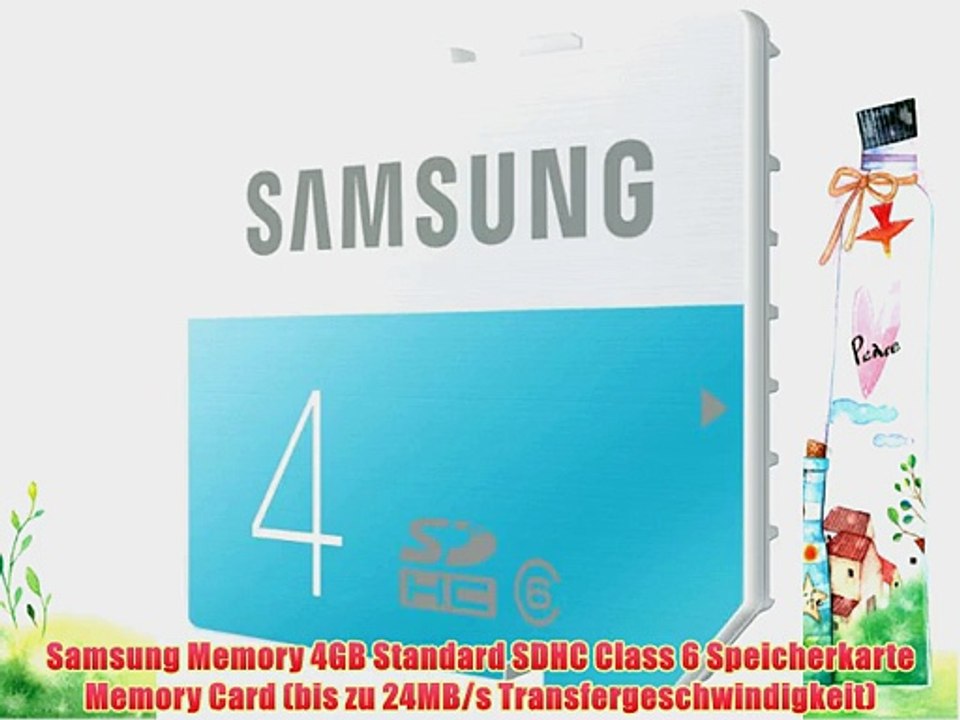 Samsung Memory 4GB Standard SDHC Class 6 Speicherkarte Memory Card (bis zu 24MB/s Transfergeschwindigkeit)