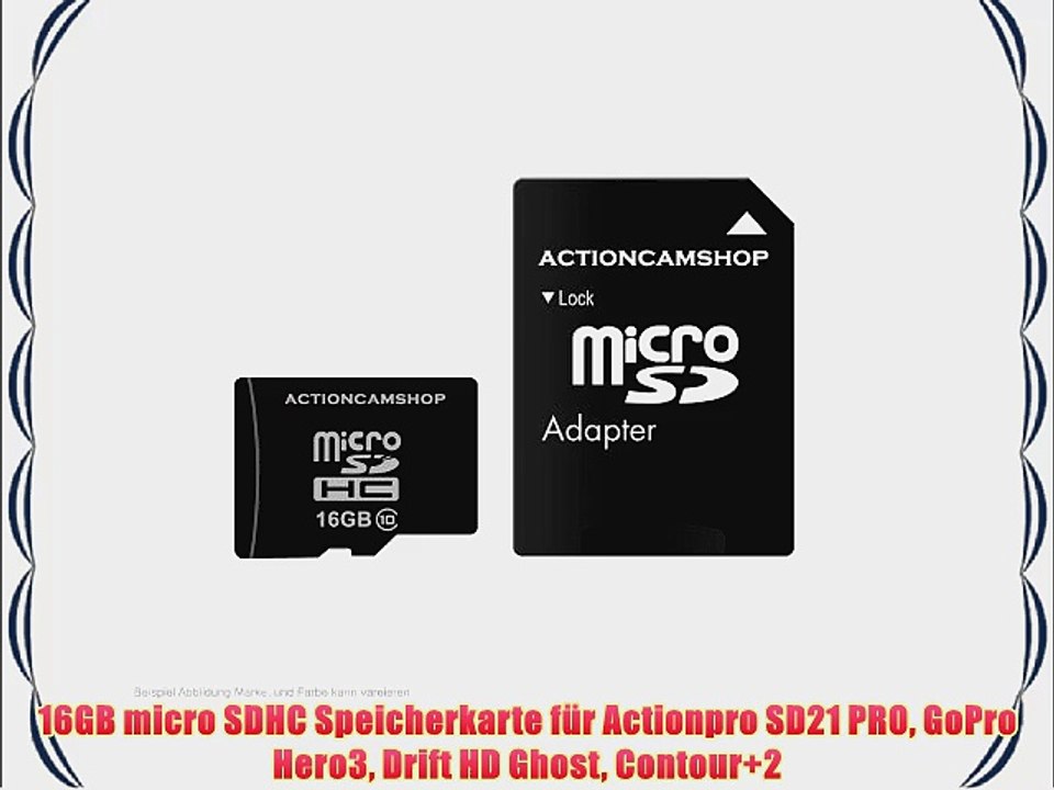 16GB micro SDHC Speicherkarte f?r Actionpro SD21 PRO GoPro Hero3 Drift HD Ghost Contour 2