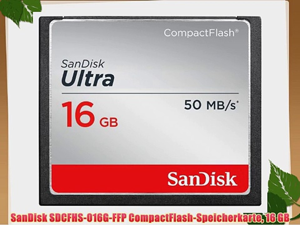 SanDisk SDCFHS-016G-FFP CompactFlash-Speicherkarte 16 GB