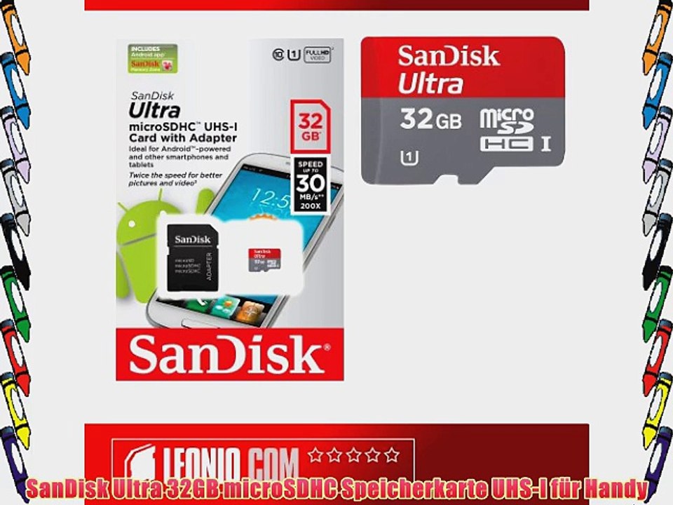 SanDisk Ultra 32GB microSDHC Speicherkarte UHS-I f?r Handy
