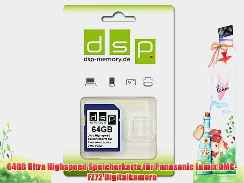 64GB Ultra Highspeed Speicherkarte f?r Panasonic Lumix DMC-FZ72 Digitalkamera